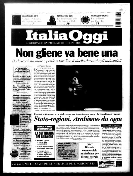 Italia oggi : quotidiano di economia finanza e politica